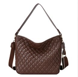 New Women Diamond Grain Shoulder Bag Large Capacity Leather Totes Female Travel Handbags Casual Lady Plaid Crossbody Bags