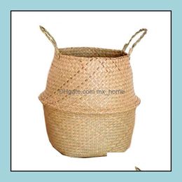 Storage Baskets Home Organisation Housekee Garden Fashion Foldable Laundry Seagrass Basket Wicker Flower Pot Flowers Drop Delivery 2021 9L