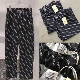 New Fashion Casual Vetements Pants Men Women High Quality Full Printing Vetements Straight Pants VTM Trousers Tag Label