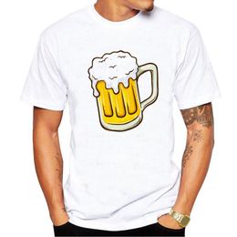 Erkek Tişörtler Bira Baskı Baskısı Yaz Tişörtleri Üstler Tee Yenilik Kısa Kollu Crewneck Tees Mens T-Shirtsmen