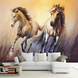 Galloping Horse Photo Wallpaper Murals For Bedroom Living Room 3D WallpaperS European TV Background Wall 3D