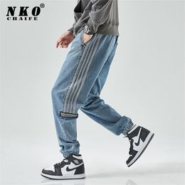 CHAIFENKO Fashion Cargo Jeans Pants Men Casual Streetwear Harem Joggers Trousers Men Hip Hop Denim Jeans Men Plus Size M-8XL 210318