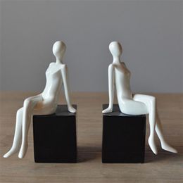 High-grade Handicraft Modern minimalist art figures Bookends study creative bookshelf book Home Furnishing bookend decoration deco270e