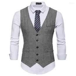 High Quality Suit Vest Men Formal Business Casual Slim Fit Groom's Wear Wedding Waistcoat Elegant Tuxedo Chalecos Para Hombre 1#