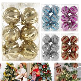 12Pcs Christmas Ornaments Balls 6cm Tree Xmas Decorative for Home Happy Year Gift Ball Decor Y201020