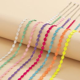 Choker Chokers Fashion Cute Smile Necklace For Women Neck Jewellery Multicolor Painted Folding Bracelet Anklet Birthday GiftChokers