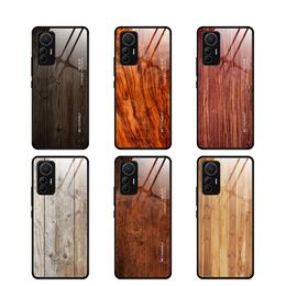 Anti-scratch Slim Wood Tempered Glass Cases For Xiaomi Mi 12 Lite 12S Ultra 11 Pro 10 POCO M4PRO X3 NFC Hard Phone Cover