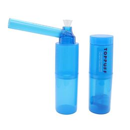 Portable Top Puff Toppuff Water Pipe Plastic Travelling Dry Herb Bong Screw-on Pipes Kit Suite Tobacco Holder Shisha Hookah