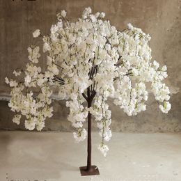 Home Decor 120CM Artificial Cherry Tree Landing Simulation Flower Ornaments Large Peach Tree Hotel Wedding Table Centrepieces Party Props Supplies