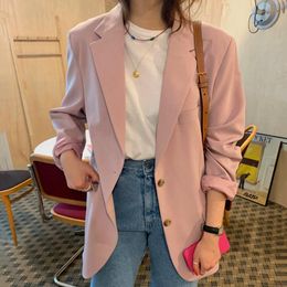 Women's Suits & Blazers Spring Summer Women Jackets Notched Outerwear Solid Cardigan Tops Fashion Clothing