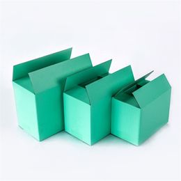 5pcs 10pcs green packaging corrugated paper storage small Jewellery box support Customised size printing 220706