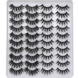 False Eyelashes 20Pairs Mixed Styles Natural Thick 3D Faux Mink Wispies Criss-cross Lashes Extension Cruelty-free Makeup ToolFalse Harv22