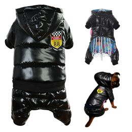 Winter Warm Dog Clothes For Small Dogs Waterproof Puppy Pet Coat Jacket Hooded Dog Jumpsuits Chihuahua French Bulldog Clothing 201102