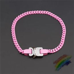 Chains Pink 1017 ALYX 9SM Necklace Men Women Ceramic Baking Buckle Patchwork ChainChains