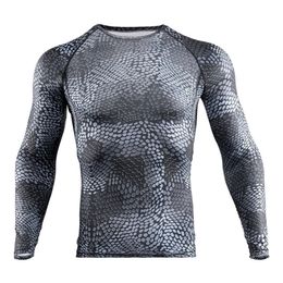 new men's compression long-sleeved shirt men's tight-fitting T-shirt sports tights fitness gym training shirt brand New T200224