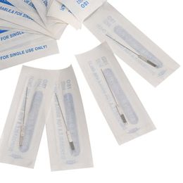 microblading needle pen UK - Tattoo Needles 50pcs 0.35mm Microblading Eyebrow Tebori Blades For Manual Pen SuppliesTattooTattoo