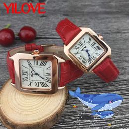 Couple Fashion Trend Square Stainless Steel Watch Three Hands Simple Designer Clock European Men Women Classic Business Birthday Gifts Most Popular Wristwatch