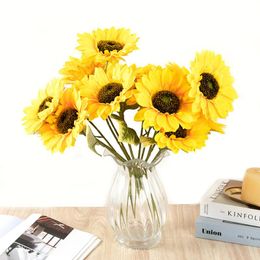 Decorative Flowers & Wreaths Sunflower Artificial Flower Diverse Daisy Bouquet Fake For Wedding Arrange Home Living Room Office DecorationDe