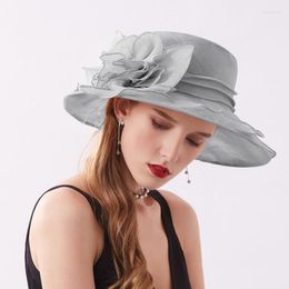 Wide Brim Hats Sun Visor Womens Summer Dress Hat Leaf Flower Bridal Shower Beach HatWide Pros22