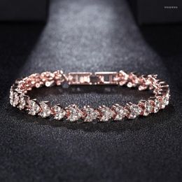 Charm Bracelets Fashion Luxury Cubic Zirconia Tennis Crystal Wedding Bracelet For Women Men Silver Colour Jewellery GiftCharm Inte22