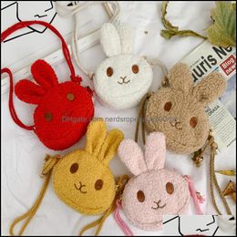 Other Home Decor Garden Autumn Rabbit Bag Children 2022 New Cartoon Plush Girls Messenger Fashion Cute Baby Coin Purse Drop Delivery 2021