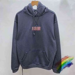 Heavy Fabric Washed Kith Hoodie Men Women High Quality Embroidery Box Sweaters Cotton Sweatshirts Inside Tag Label T220721