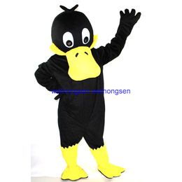 Mascot doll costume Rapid MaKe real picture Syflyno Lovely Black Duck Mascot Costume adults christmas Halloween Outfit 320