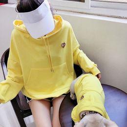 Solid Pet Dog Hoodie Spring Autumn Pets Dogs Clothing French Bulldog Pug Clothes Pet Matching Clothes for Dog Costume Ropa Perro 201102