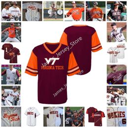 2022 NCAA Custom Virginia Tech Hokies Baseball Jersey 26 Johnny Oates 18 Chad Pinder 52 Brad Clontz 9 Brennan Reback 12 Conor Hartigan 37 Jonah Seagears 19