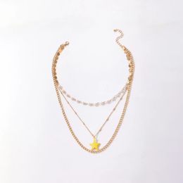 New Snakle Pendant Neckalce for Women Letter 1998 Pearl Stone Multi-layer Butterfly Shell Chain Choker Jewellery Collar
