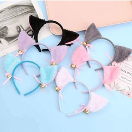 Cute Cat Fox Fur Ear Hair Hoops Night Party Club Cosplay Hairband Fur Headbands Bell Clips Girls Hair Accessories Ear Hair Band XY625