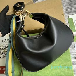 Designer Half Moon Hobo Attache Shoulder Bags A Hook Web Strap Handbags Printing Crescent Tote 2022