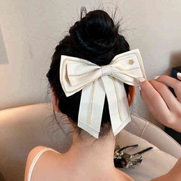 Flannel Big Bow Pearl Hairpin Clip Bridal Hair Accessories Woman Hair Pins Butterfly Clips Rhinestone Crystal Headband Hairwear