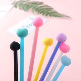 Gel Pens 1 PCS Lovely White Wing Girl Kawaii Pink Heart 0.5mm Black Ink Pen School Office Supplies Stationery Signature Tool