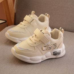 Children Shoes Kids Boys Girls Cute Bear Leather Breathable Sport Running Sneakers Shoes Baby calzado infantil LJ201203