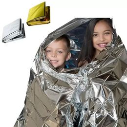 210*130cm Portable Outdoor Life-saving Blanket Survival Tool Party Favour Waterproof Emergency Foil Thermal First Aid Rescue Thermal Blankets BES121