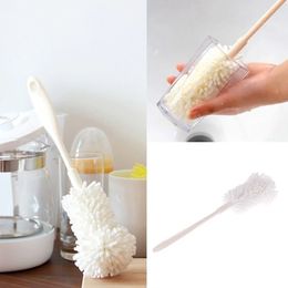 White Color Cup Brush Kitchen Cleaning Sponge Brush For Wineglass Bottle Coffe Tea Glass Cleaner Family Washing Brushes Tools