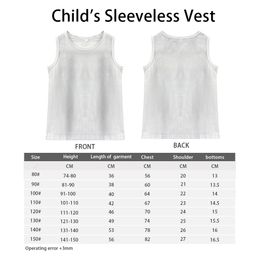 Blank Sublimation print T-shirt For Child's Sleeveless Vest 20 pieces / lot