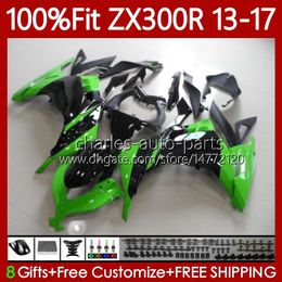 Injection Body For KAWASAKI NINJA ZX300 ZX3R EX ZX 3R 300R Green black ZX-300R 13-17 125No.54 EX300R ZX-3R ZX300R 13 14 15 16 17 EX-300 2013 2014 2015 2016 2017 OEM Fairing