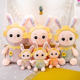 30cm Rabbit Doll Plush Toy Creative Cute Sun Flower Rabbit Pillow Dolls