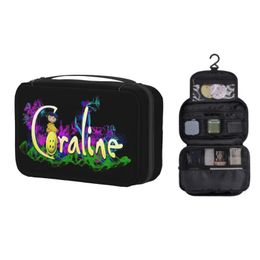 Cosmetic Bags & Cases Custom Coraline Spooky Film Travel Bag Women Makeup Toiletry Organiser Lady Beauty Storage Dopp KitCosmetic