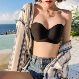 Beauty back bra invisible Strapless underwear for female antiskid students Korean version bra for women T200609