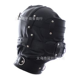 2020 Erotic Sex BDSM Bondage Leather Hood for Adult Play Games Full Masks F223f