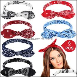 Party Favour Event Supplies Festive Home Garden Knotted Elastic Hair Band Rabbit Ears 6 Colours Simple Style Dcf