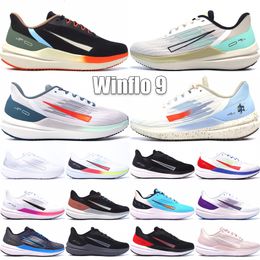 Winflo 9 Men Women Trail Running Shoes Pegasus V9 Designer Light Bone Mint Foam Pure Platinum Obsidian Dark Marina Blue Outdoor Sneakers Size 36-45