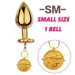 Erotica Anal Toys Intimate Metal Plug with Small Bell Smooth Touch Butt No Vibrator Bead Anus Dilator for Men/women 220507