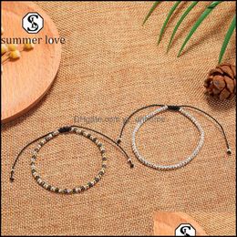 Beaded Strands Bracelets Jewellery New Arrival Handmade Wax Rope Braided Beads Bracelet For Women Men Size 17Cm19Cm Adjustable Charm C Dhgt8