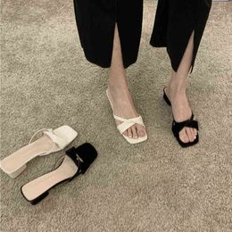 shoes summer sandal black flip flop flops for women transparent roman style Sandals heel Slipper sandles heels 220623