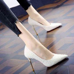 Autumn and winter new pointed toe party high heels stiletto sexy fashion women's shoes G220527