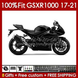 Injection OEM Body For SUZUKI GSXR1000 K17 GSXR 1000 CC 2017 2018 2019 2020 2021 Bodywork 146No.66 1000CC GSX-R1000 17-21 GSXR-1000 17 18 19 20 21 Fairings flat black blk